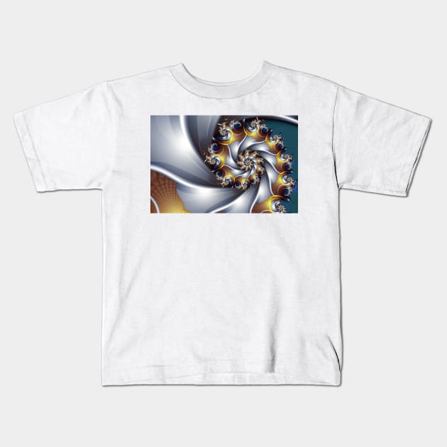 Gold and Silver Spiral Kids T-Shirt by pinkal